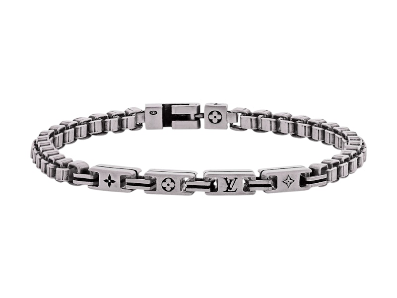 Pre-owned Louis Vuitton Lv Tailor Bracelet In Silver/black In Multi