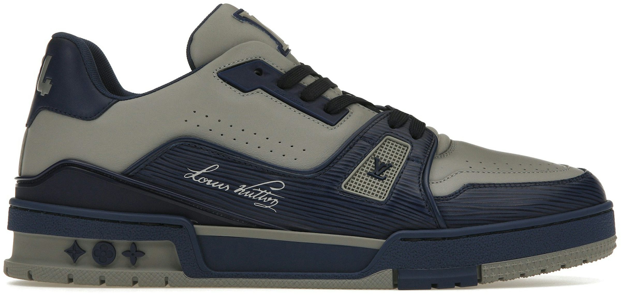 Sneakers Louis Vuitton Louis Vuitton Men's Black & Blue Damier Trainers Rubber Sole Lace Up Shoes 7.5UK