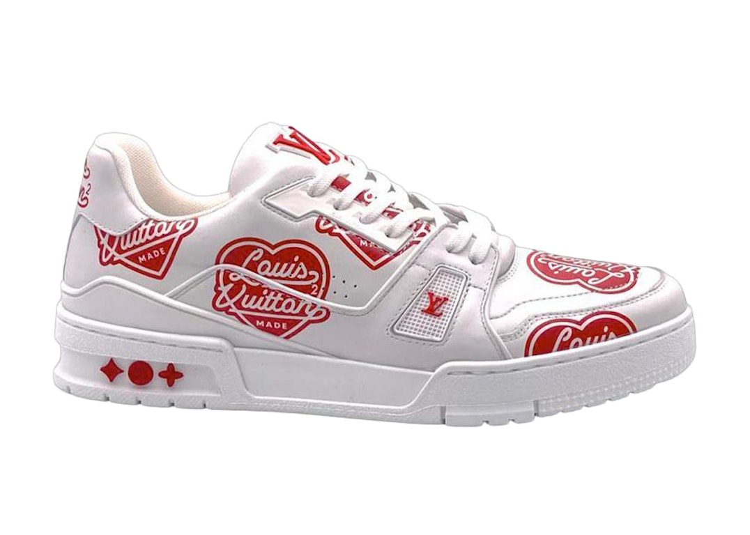 Pre-owned Louis Vuitton Lv Trainer Nigo Lv Made White In White/red