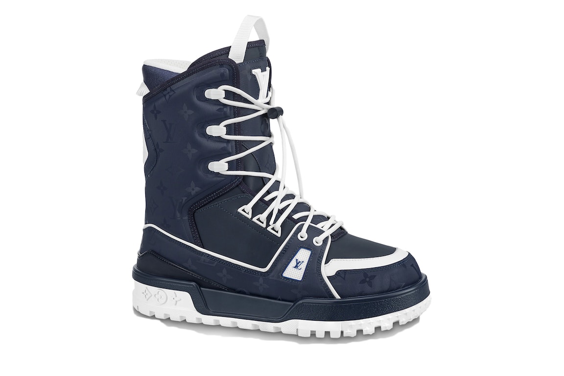Pre-owned Louis Vuitton Lv Trainer Snow Boot Marine Blue In Marine Blue/white