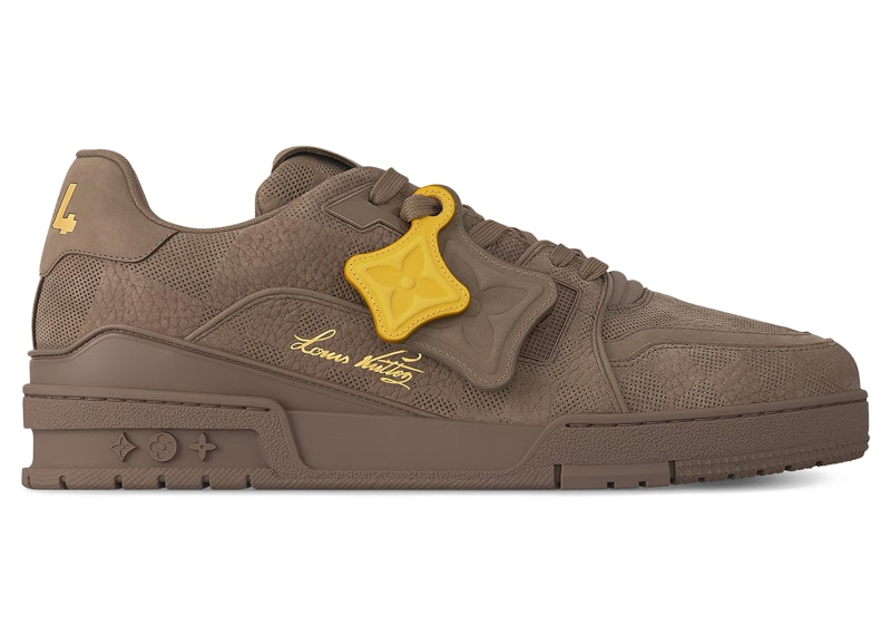 LOUIS VUITTON 型押しスニーカー Louis Vuitton LV Trainer Taupe Brown Damier Embossed メンズ