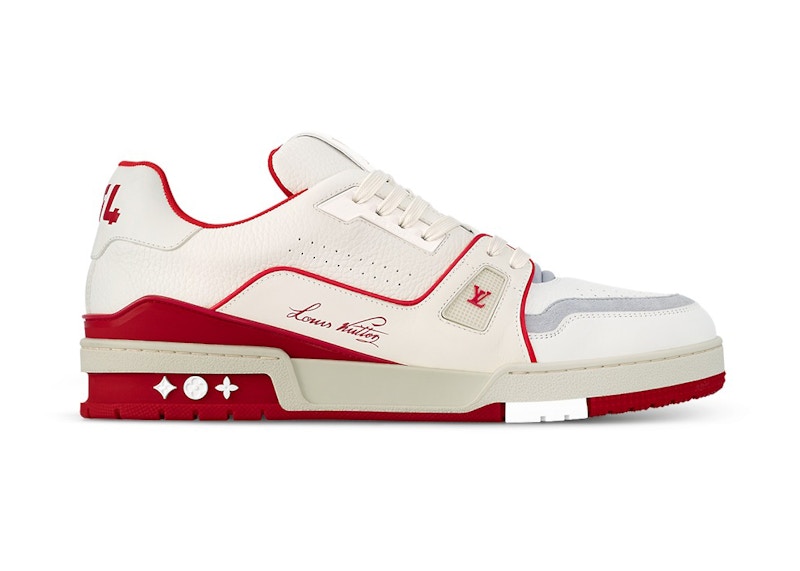 Louis Vuitton LV Trainer White Red Script