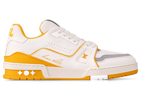 Louis Vuitton LV Trainer White Yellow Script