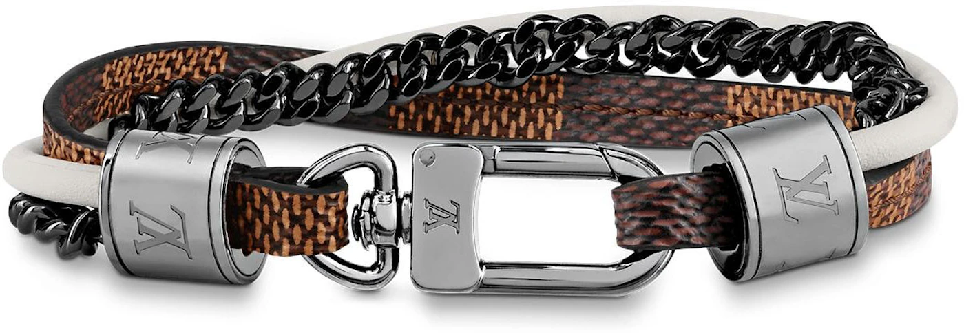 Louis Vuitton Damier Chain Bracelet Graphite Silver/Black