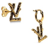 Louis Vuitton Silver-tone Boucles d'oreilles Bucket Stone Pierced  Earrings A2498