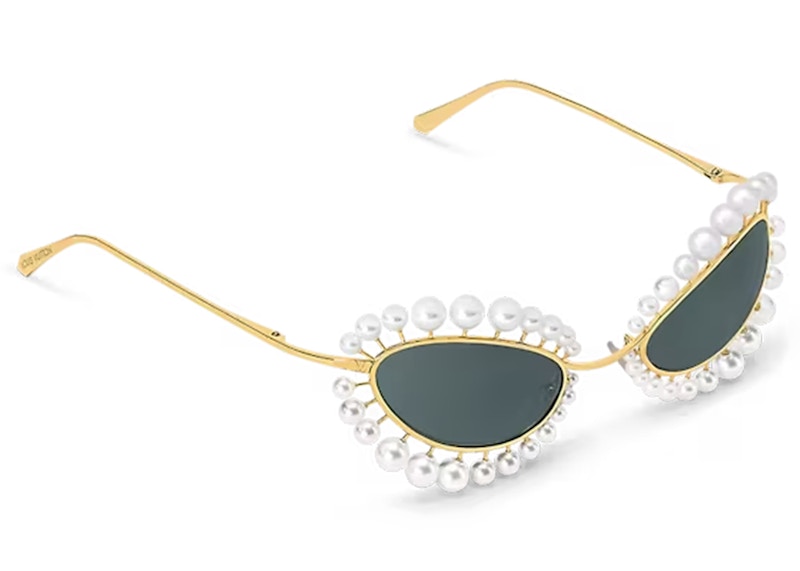 Louis Vuitton LV Wire Pearls Sunglasses Gold/Black Lenses (Z2393U) in