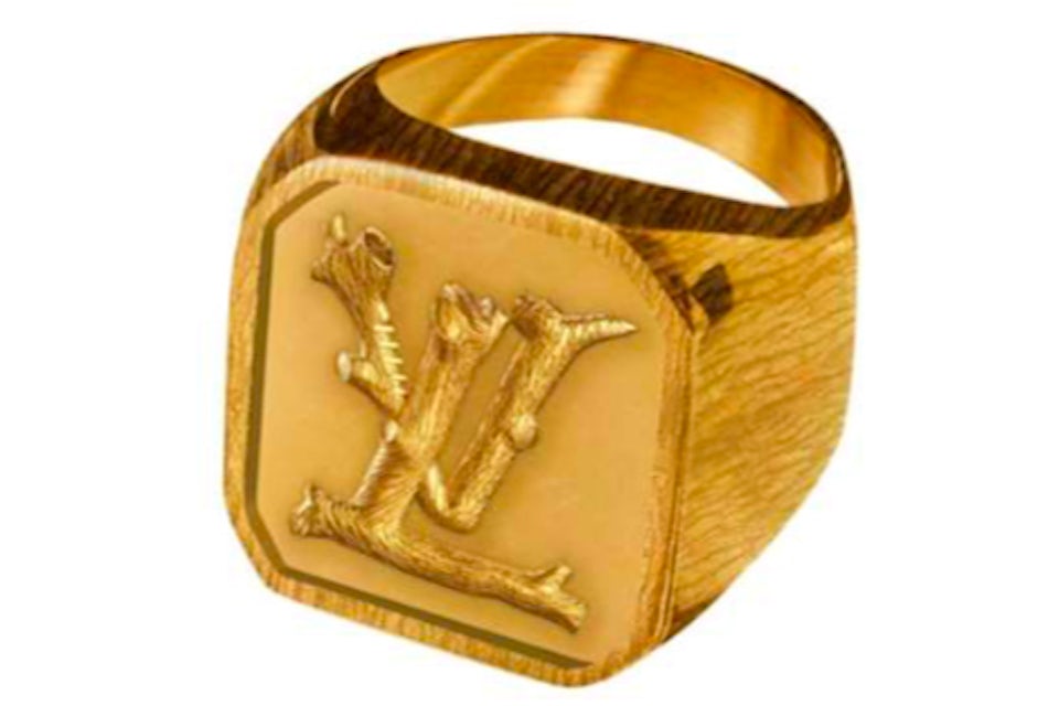 Louis Vuitton LV Wood Ring Aged Gold in Metal with Aged Gold-tone - US