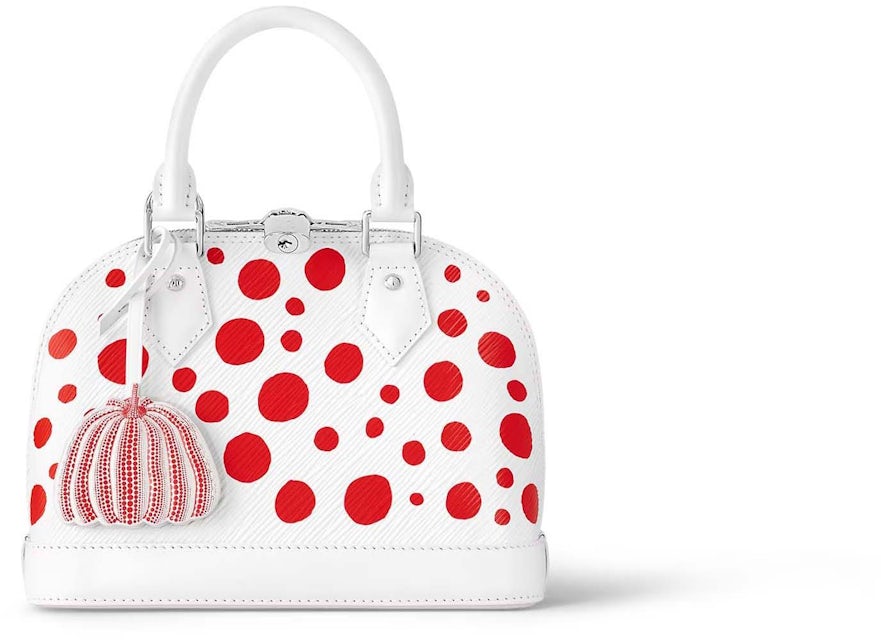 Louis Vuitton LV x YK Alma BB White/Red in Grained Epi Cowhide