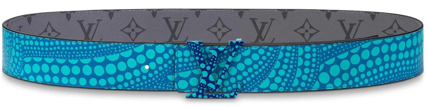 Louis Vuitton Cobalt Blue Taiga & Monogram Canvas LV Initiales 40MM Belt