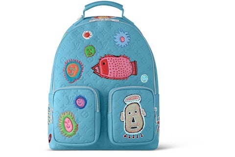 Louis Vuitton LV x YK Multipockete Backpack Blue in Taurillon