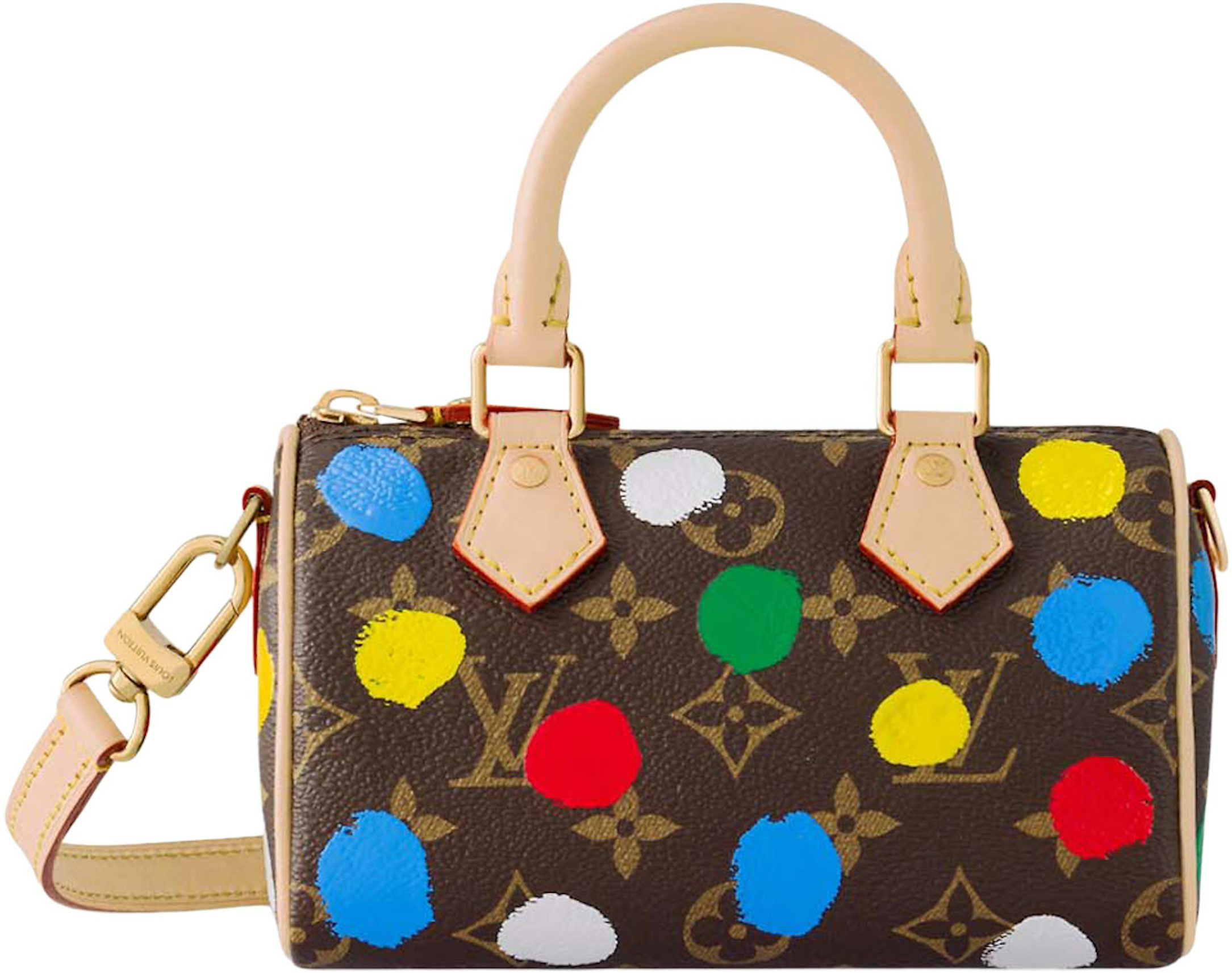Louis Vuitton LV x YK Nano Speedy Handpainted Dots Monogram Multicolor in  Canvas with Gold-tone - GB