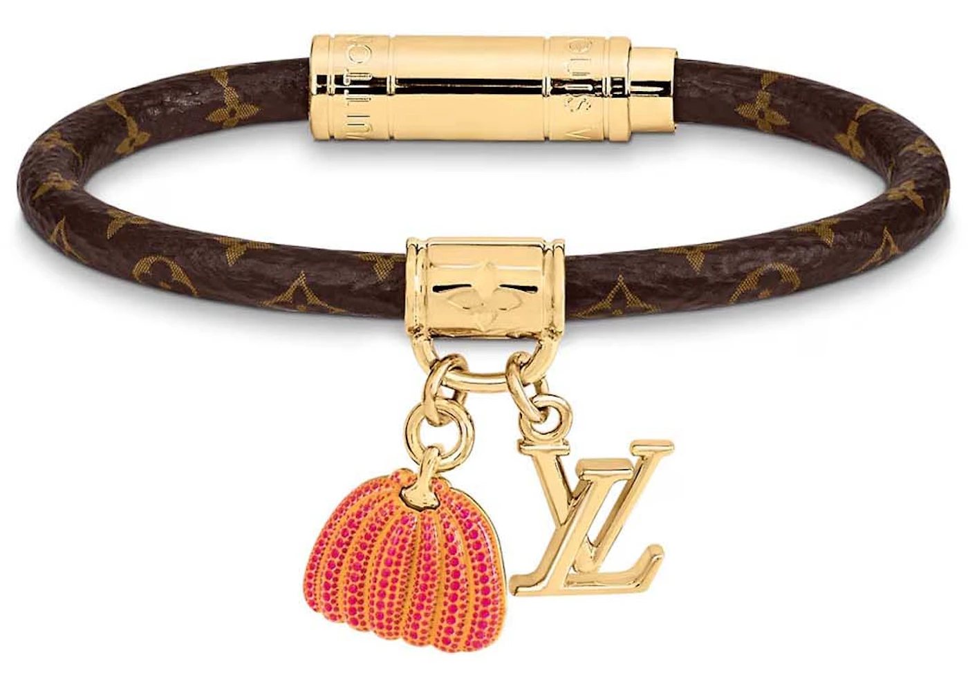 Louis Vuitton LV x YK Pumpkin Charms Bracelet Monogram Canvas. Size 17