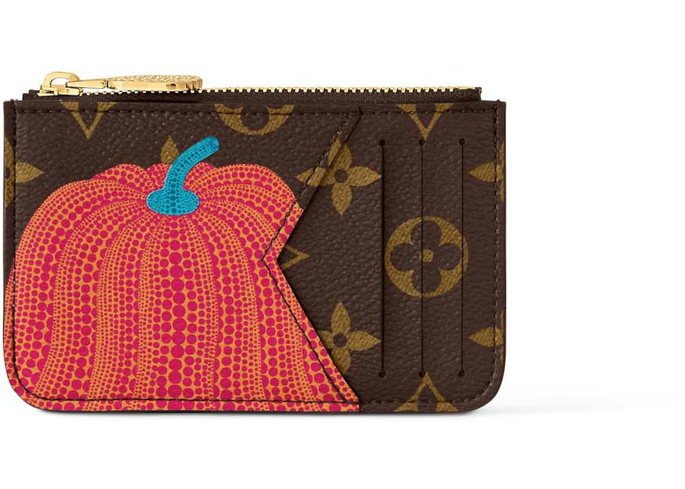 Louis Vuitton LV x YK Romy Card Holder Pumpkin Print in Monogram Coated  Canvas with Gold-tone - US