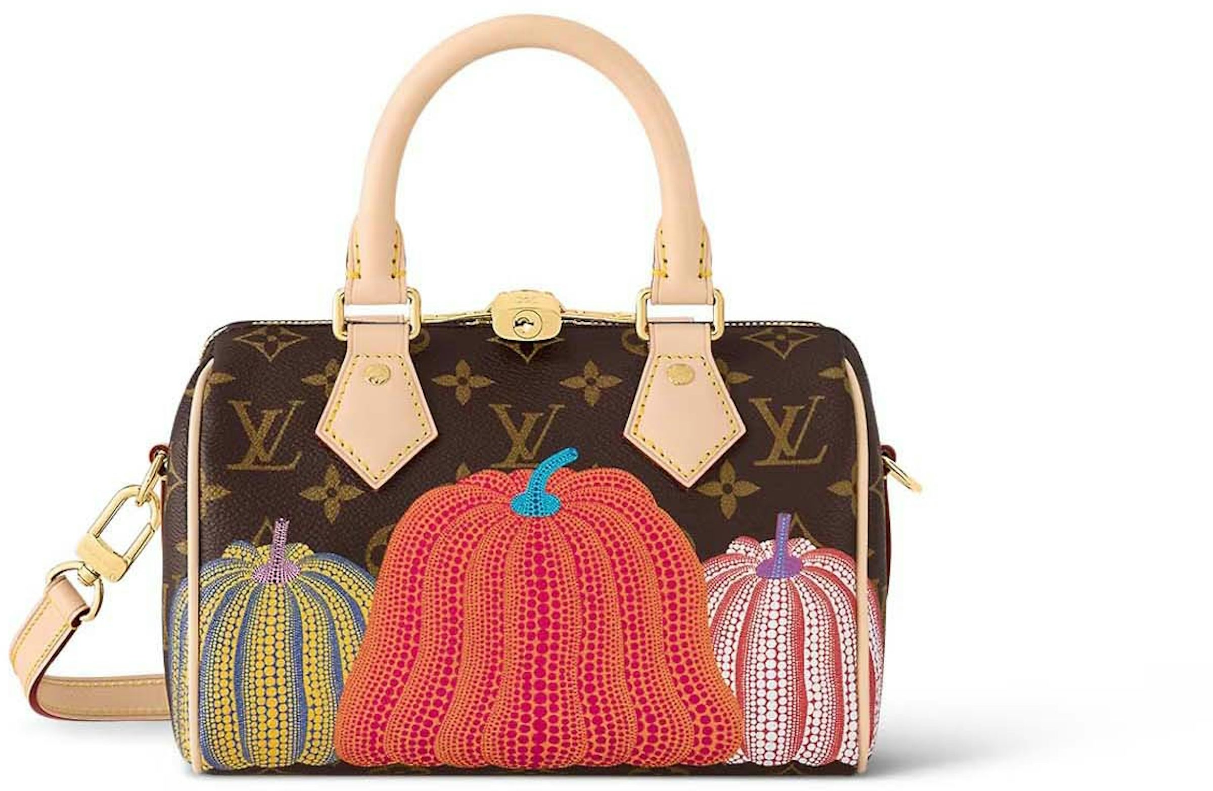 Louis Vuitton LV x YK Speedy Bandouliere 20 Pumpkin Print in