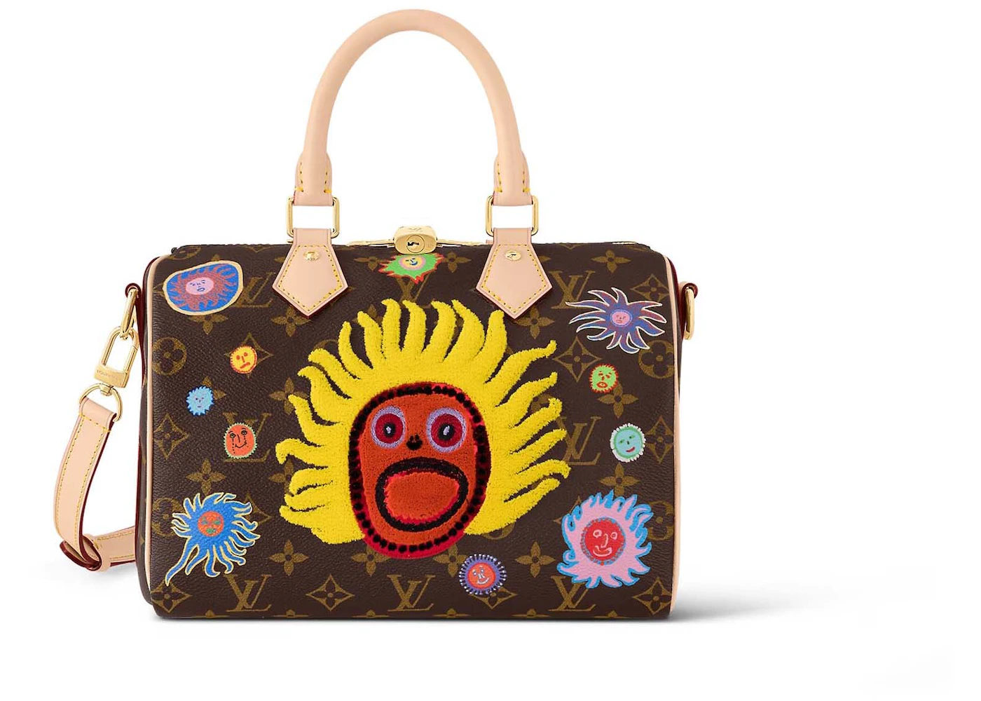 Louis Vuitton LV x YK Speedy Bandouliere 25 Face Print and