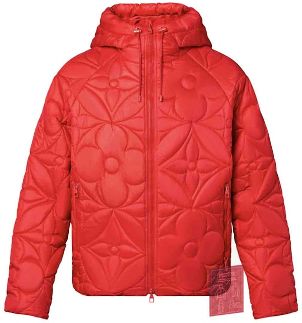 Louis Vuitton Lvse Flower Quilted Hoodie Jacket Rio Red