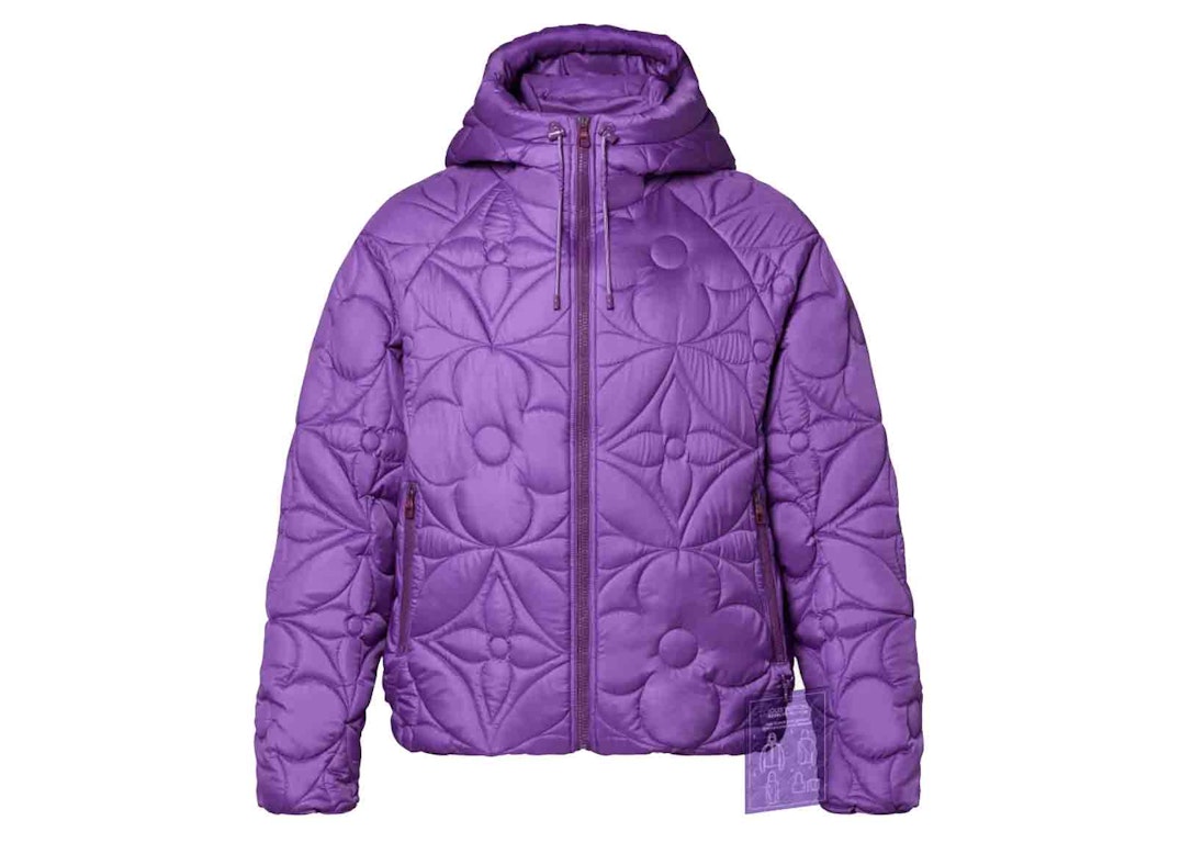 Pre-owned Louis Vuitton Lvse Flower Quilted Hoodie Jacket Violet