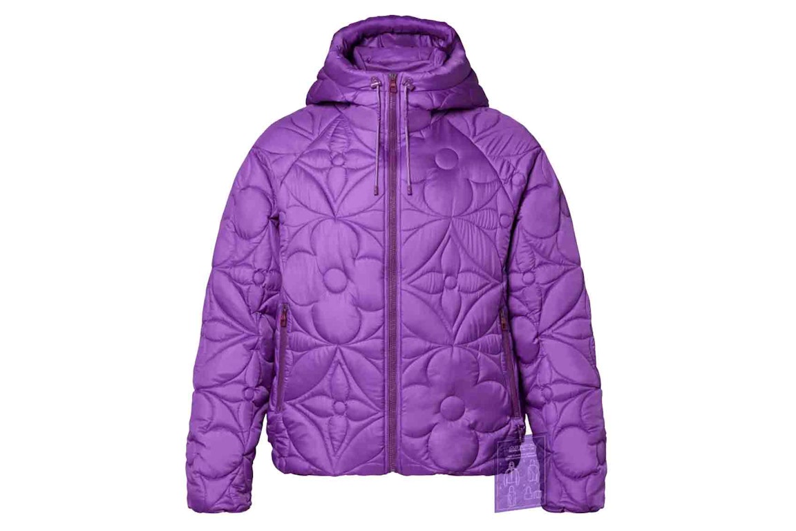 Pre-owned Louis Vuitton Lvse Flower Quilted Hoodie Jacket Violet
