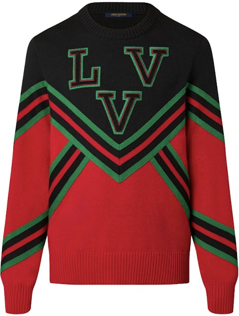 Louis Vuitton Green Logo Printed Knit Crew Neck Half Sleeve T