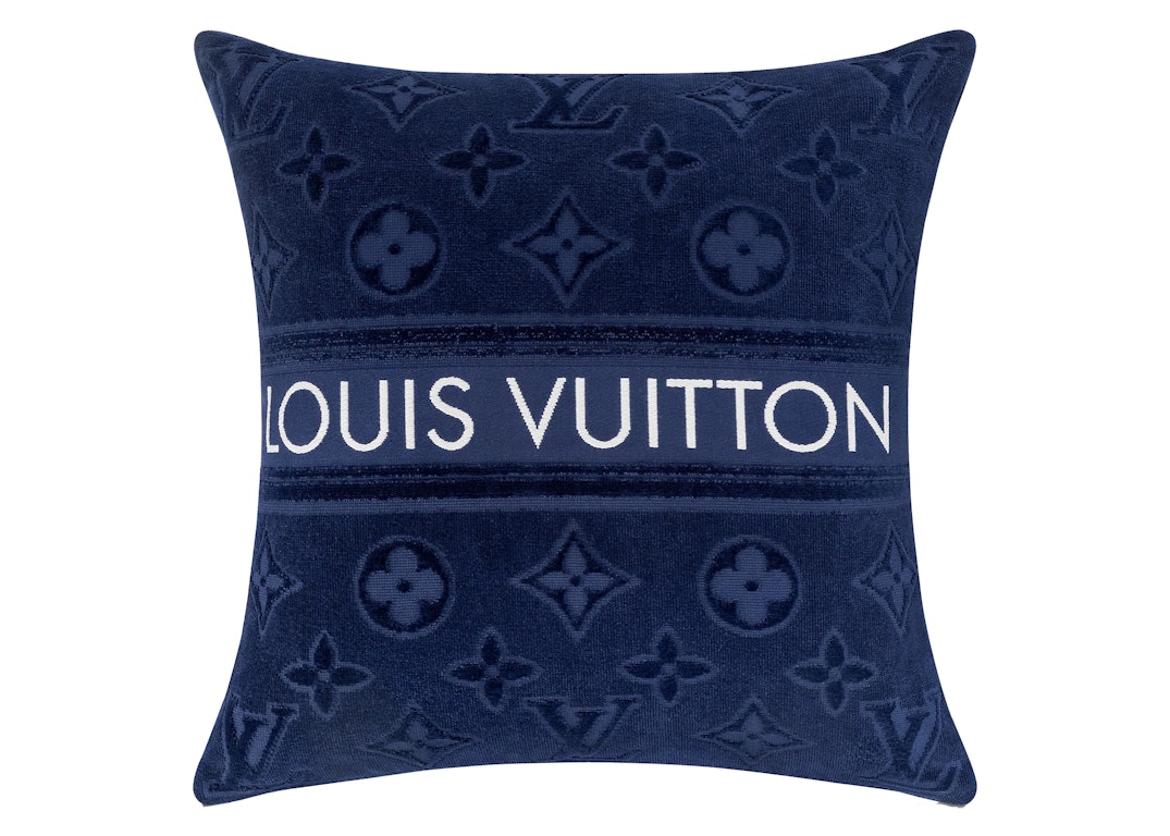 Pre-owned Louis Vuitton Lvacation Beach Pillow Navy Blue