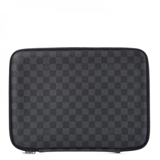 Louis Vuitton Laptop Sleeve Damier Graphite 13 Black/Grey Toile Canvas with Silver-tone - US