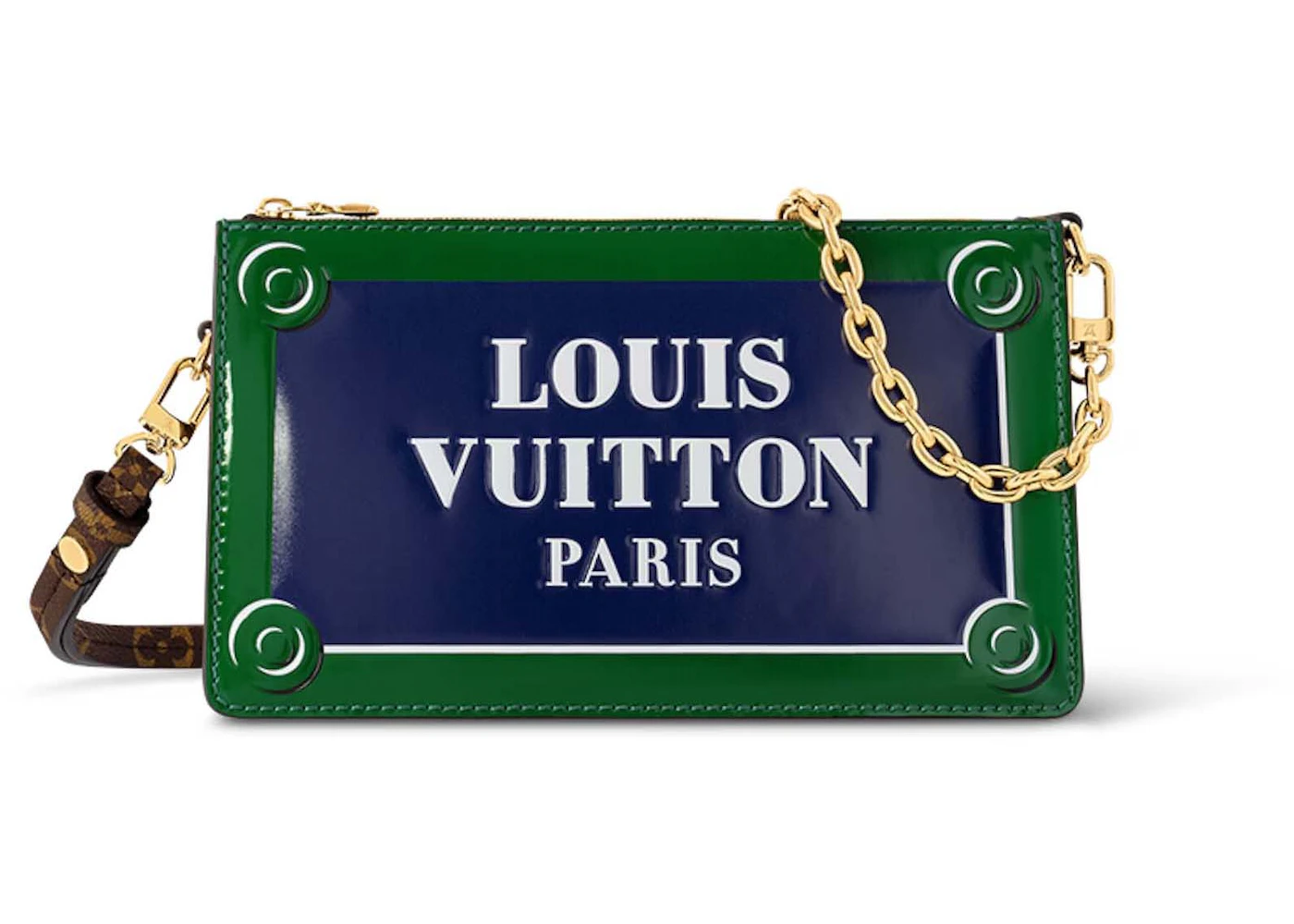 Louis Vuitton Lexington Pouch Blue/Green in Calfskin Leather with