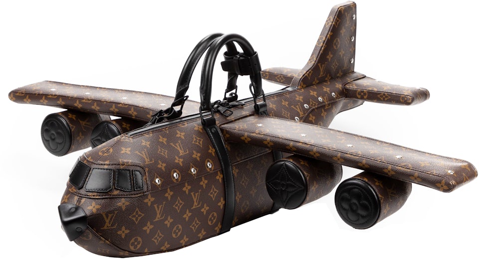 Louis Vuitton Limited Edition Airplane Bag Monogram Brown in Coated Canvas  with Matte-Black - IT