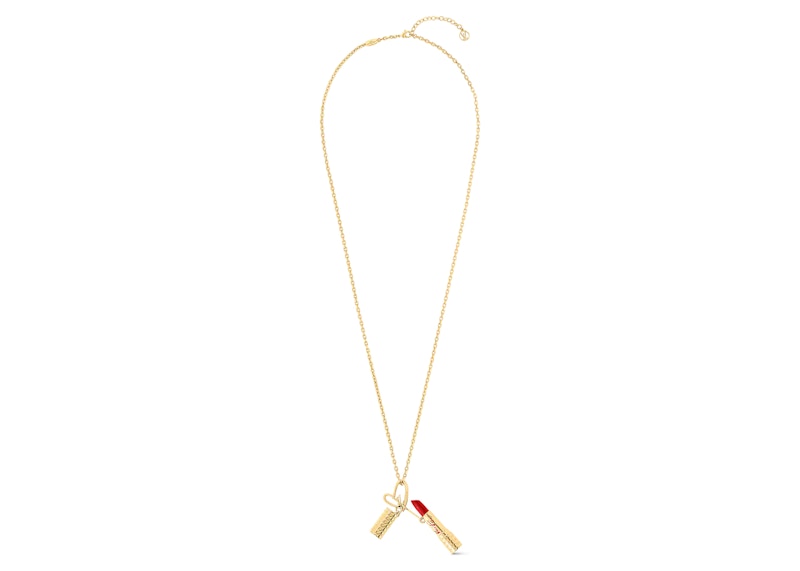 Louis Vuitton Limited Edition Lip Stick Necklace Fall In Love Gold in