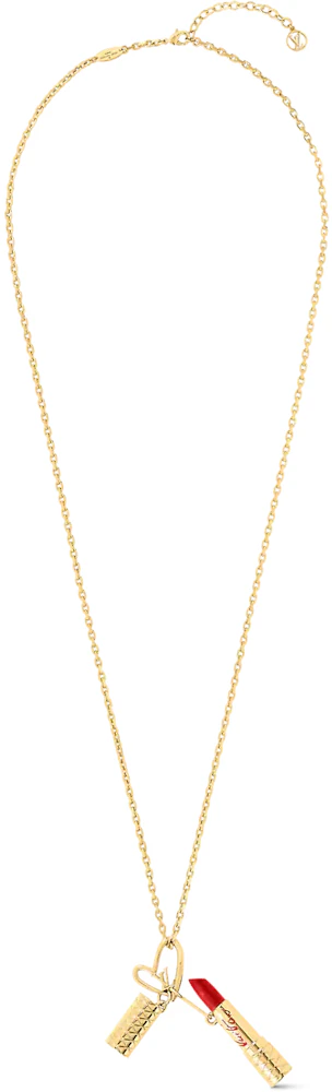 Louis Vuitton Limited Edition Lip Stick Necklace Fall In Love Gold
