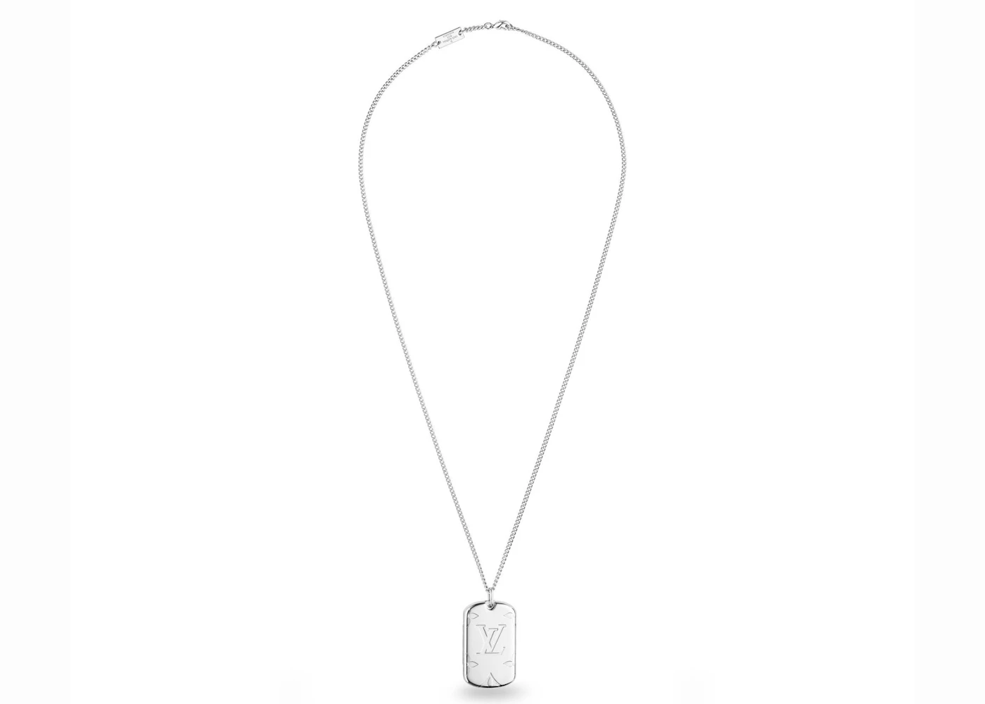 Louis Vuitton Lock Necklace Monogram Silver in Palladium with  Palladium-tone - US