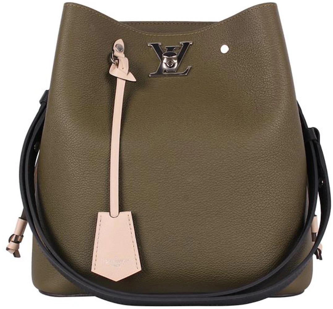 Louis Vuitton Lockme Bucket Tote Olive Green/Beige in Grained Calfskin  Leather with Silver-tone - CN