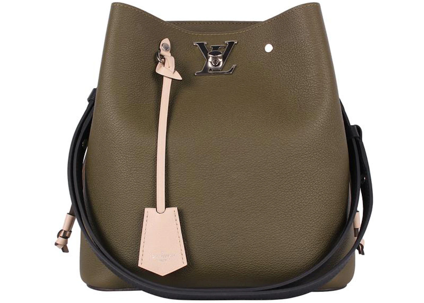 Louis Vuitton Lockme Bucket Tote Olive Green/Beige in Grained Calfskin  Leather with Silver-tone - CN