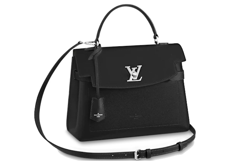 Louis Vuitton Lockme Ever MM Black in Calfskin Leather with Silver