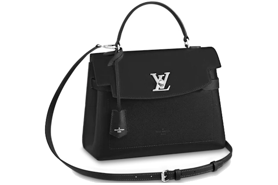 Louis Vuitton Lockme Ever MM Black in Calfskin Leather with Silver