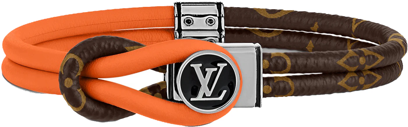 Louis Vuitton Loop It Bracelet Monogram Canvas Orange/Brown in Coated Canvas/Metal  with Silver-tone - US