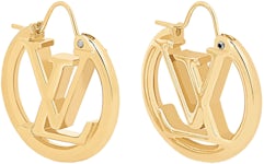 Louis Vuitton Garden Louise LV Logo Motif Yellow Gold Interlaced Circle  Hoop Earrings For Ladies Online M68938