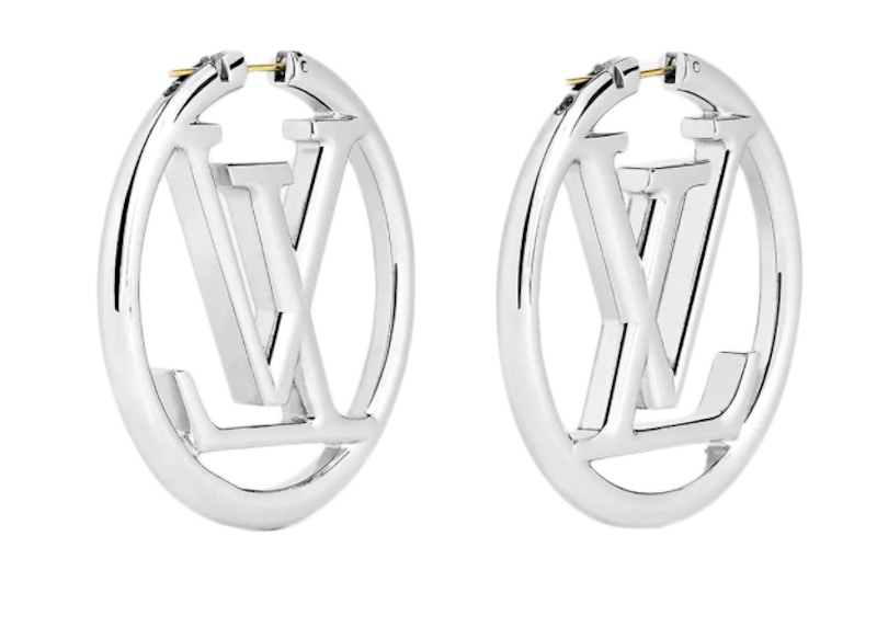 Louis vuitton hoop earrings shop silver