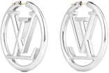 Rhinestone Hoops Earrings LV ( More Colors) Silver
