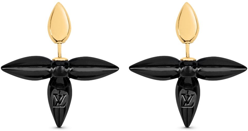 Louis Vuitton Louisette Earrings Black/Gold in Gold Metal - US
