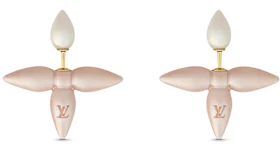 Louis Vuitton Louisette Earrings Light Pink/White