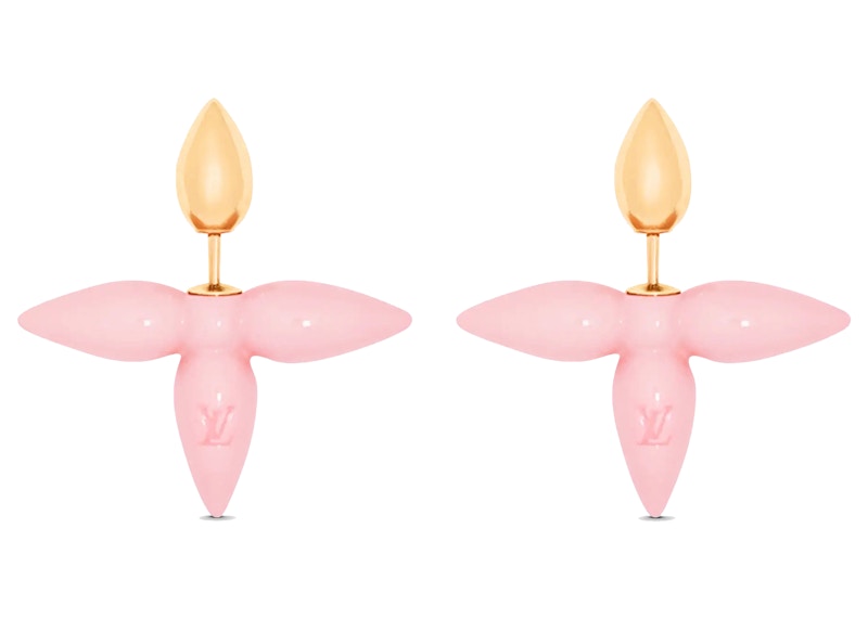 Louis Vuitton Louisette Pink Earrings Pink in Gold Metal
