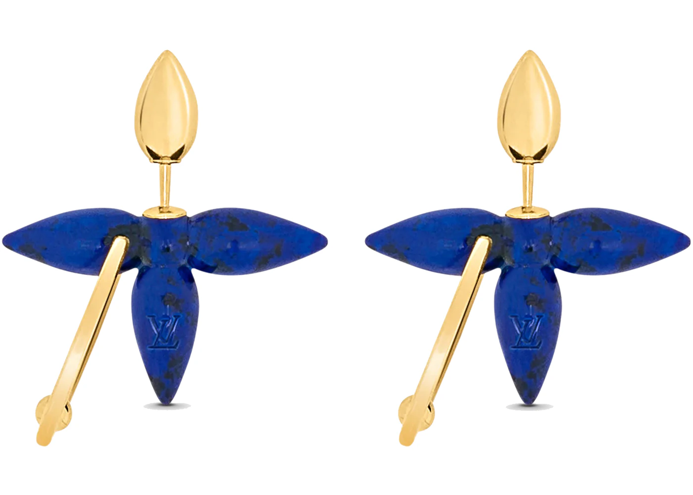 Louis Vuitton Gold Gamble Drop Earrings Blue Golden Metal ref.355265 - Joli  Closet