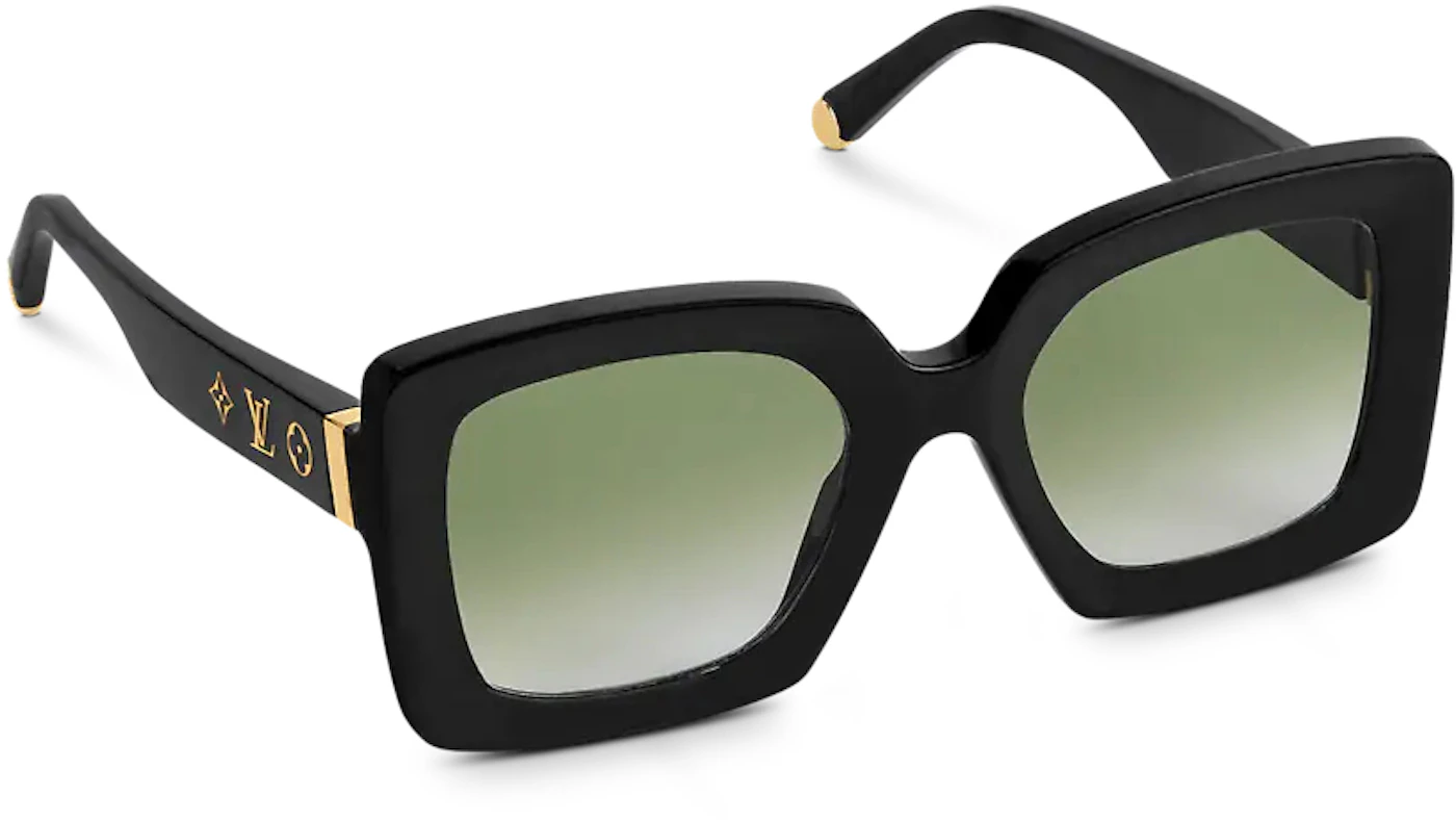 Louis Vuitton Womens Black with Big Logo Sunglasses
