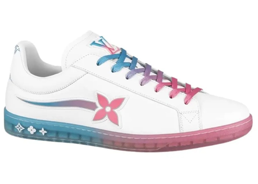 Pre-owned Louis Vuitton Luxembourg Samothrace Sneaker White Pink Blue In White/pink