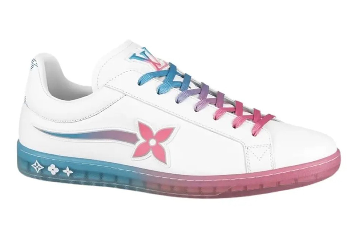 Pre-owned Louis Vuitton Luxembourg Samothrace Sneaker White Pink Blue In White/pink