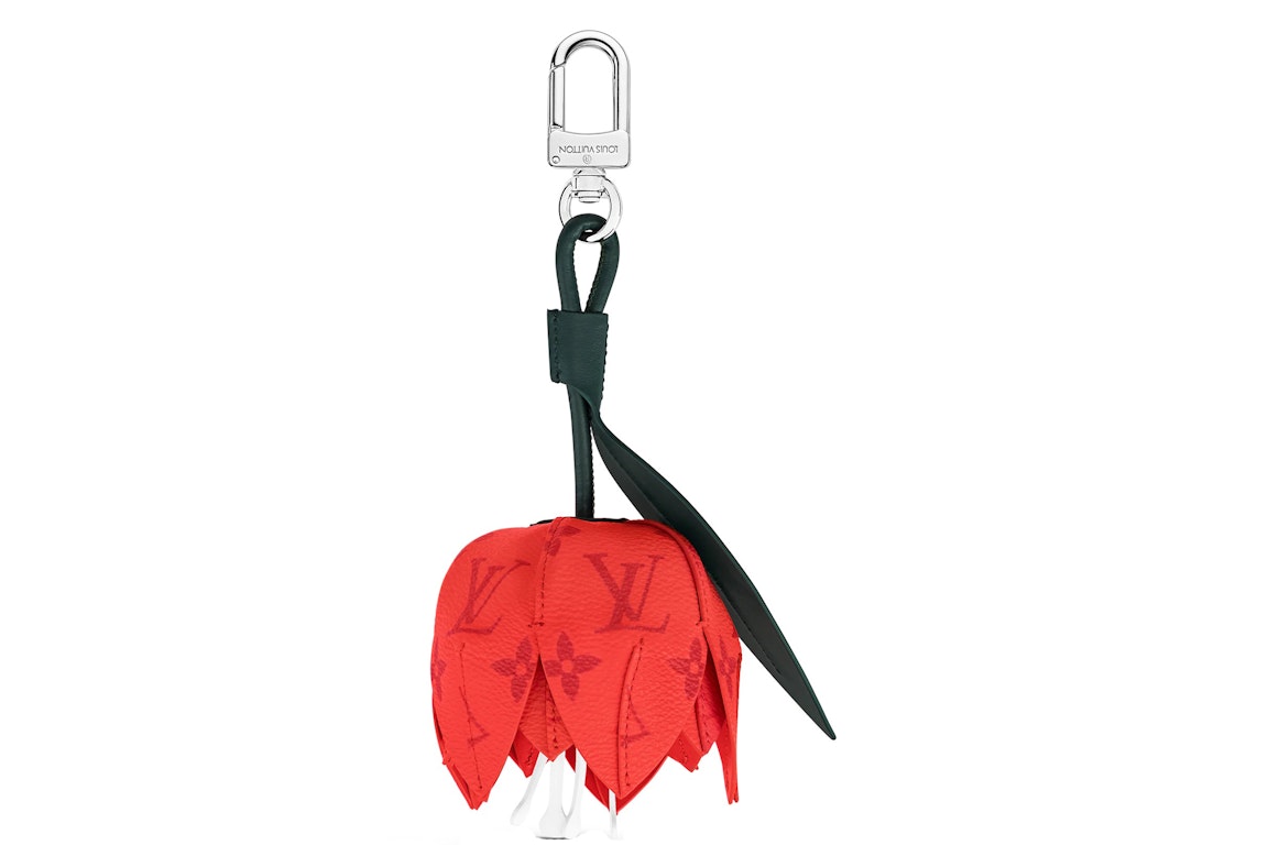 Pre-owned Louis Vuitton Mng Flower Bag Charm Red/green
