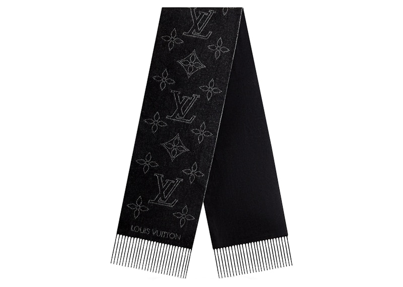 Louis Vuitton Mahina Flight Mode Scarf Black in Cashmere Wool JP