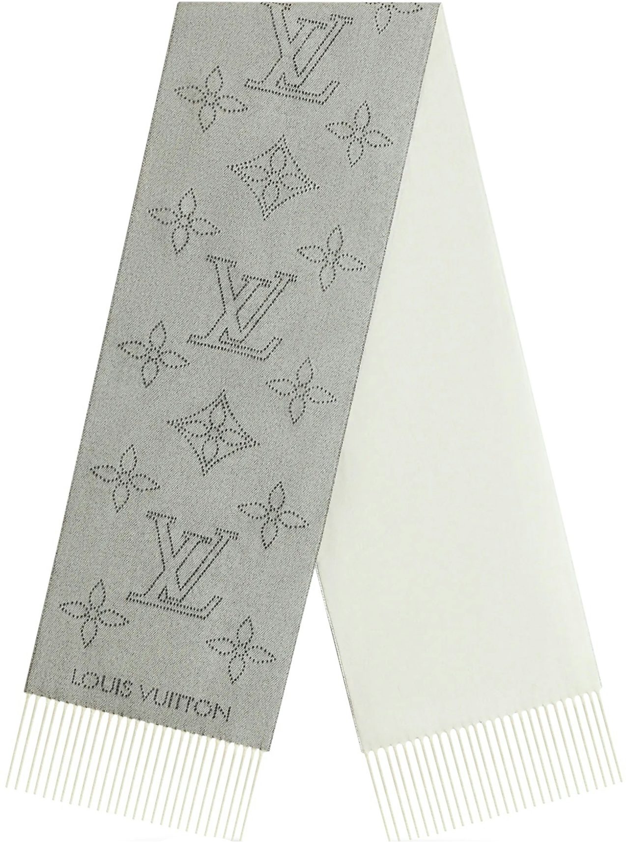 LV ultimate scarf beige cashmere wool monogram logo Louis Vuitton