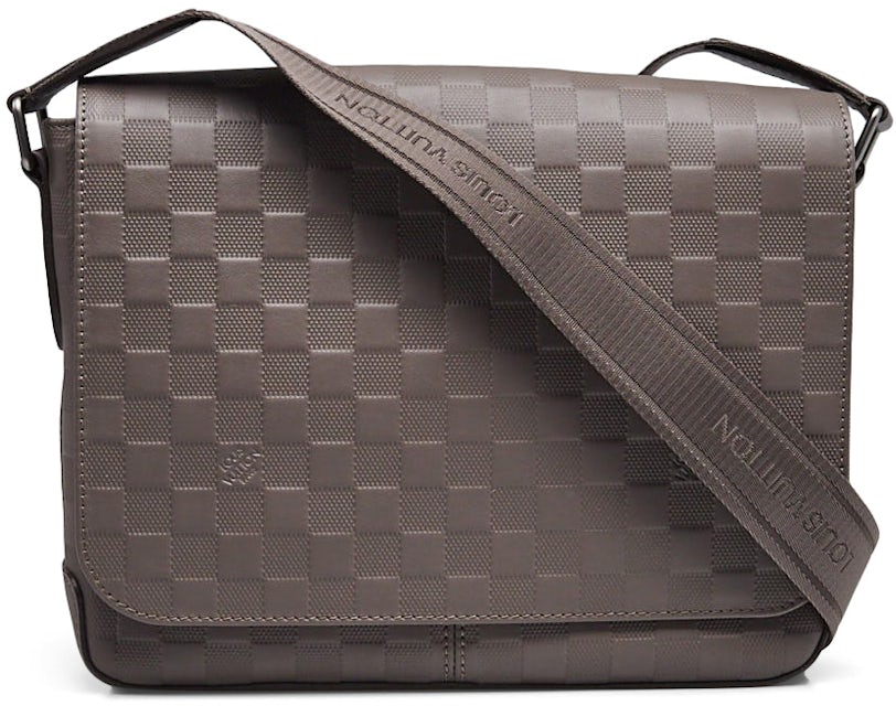 Louis Vuitton Damier Graphite District MM Leather Fabric Black