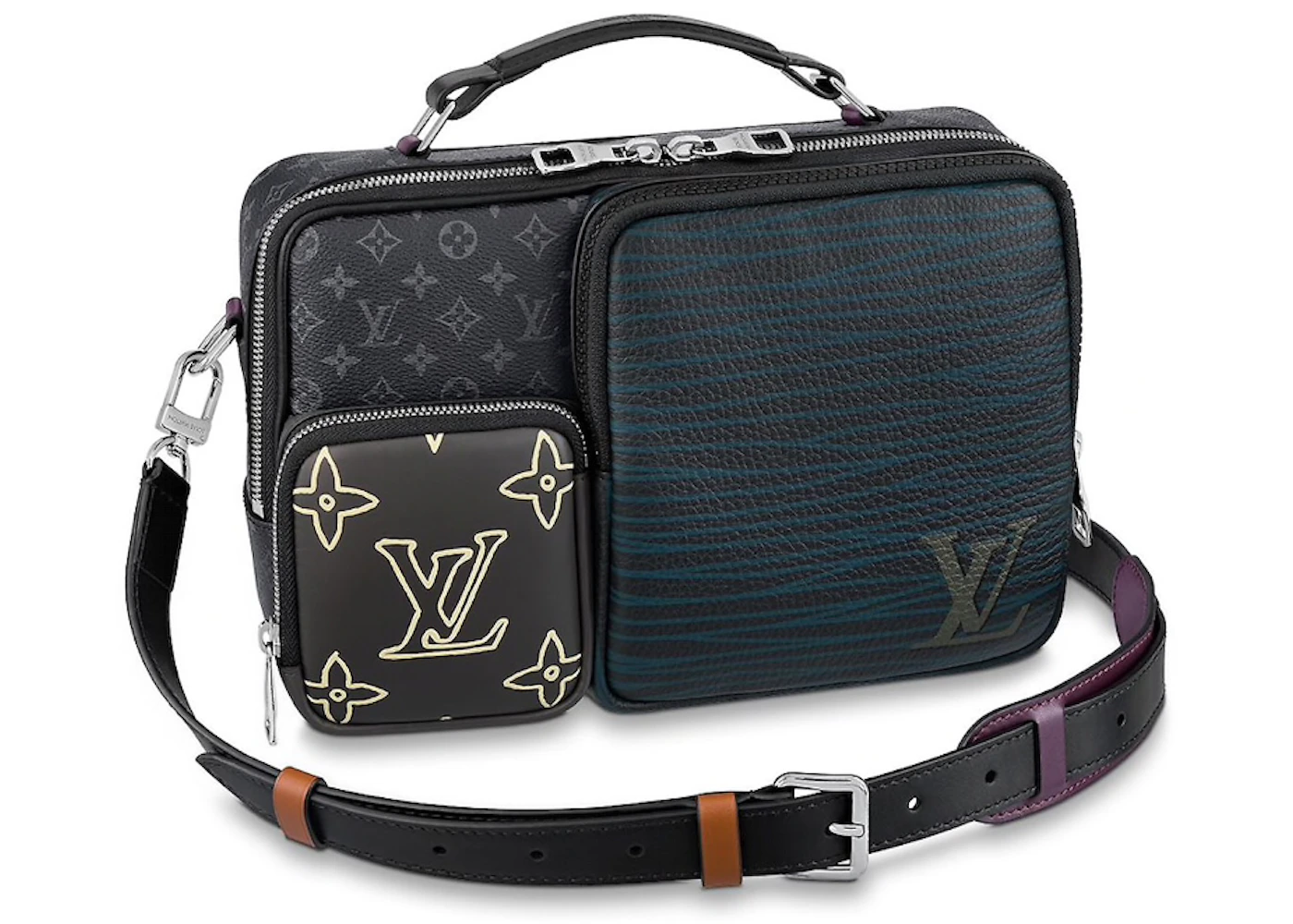 Louis Vuitton Messenger Multipocket Monogram Eclipse Patchwork Multicolor  in Coated Canvas/Leather with Silver-tone - US